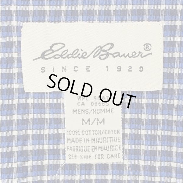 画像2: 90's Eddie Bauer ボタンダウンシャツ "Blue Plaid" (2)