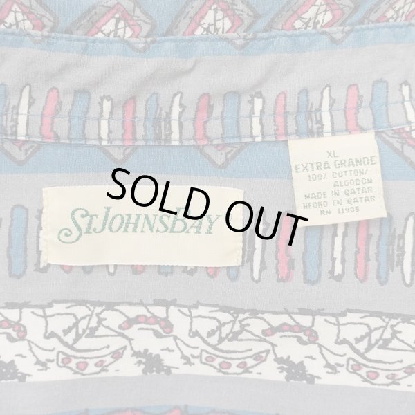 画像2: 90's ST JOHN'S BAY S/S 総柄 ボタンダウンシャツ (2)