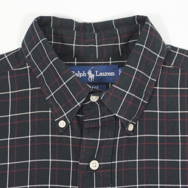 画像3: 90's Polo Ralph Lauren ボタンダウンシャツ "BLAKE / BLACK BASE" (3)
