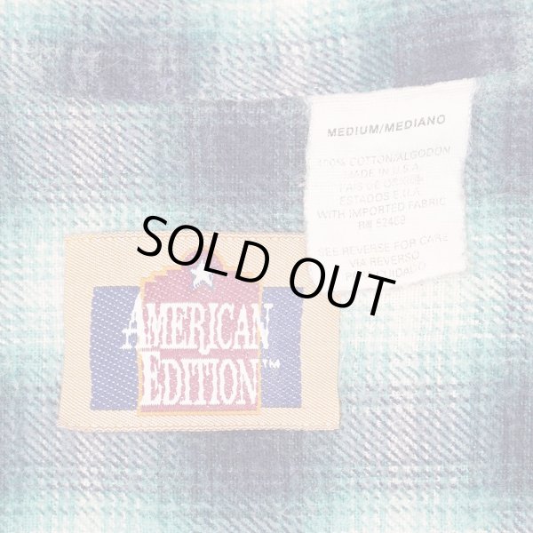 画像2: 90's AMERICAN EDITION プリントネルシャツ "MADE IN USA / Ombre Plaid" (2)