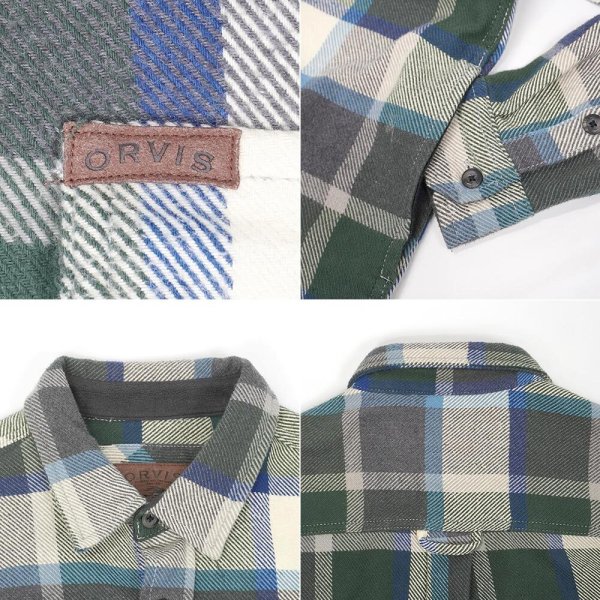 画像3: 00's ORVIS ヘビーネルシャツ "Gray Plaid" (3)