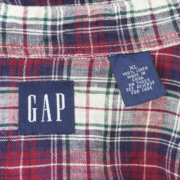 画像2: Early 00's OLD GAP レギュラカラー リネンシャツ (2)