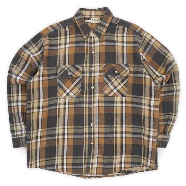 画像1: 90's FIVE BROTHER ヘビーネルシャツ "Brown Plaid" (1)