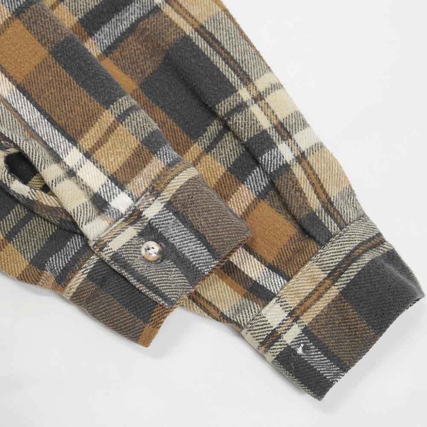 画像4: 90's FIVE BROTHER ヘビーネルシャツ "Brown Plaid" (4)