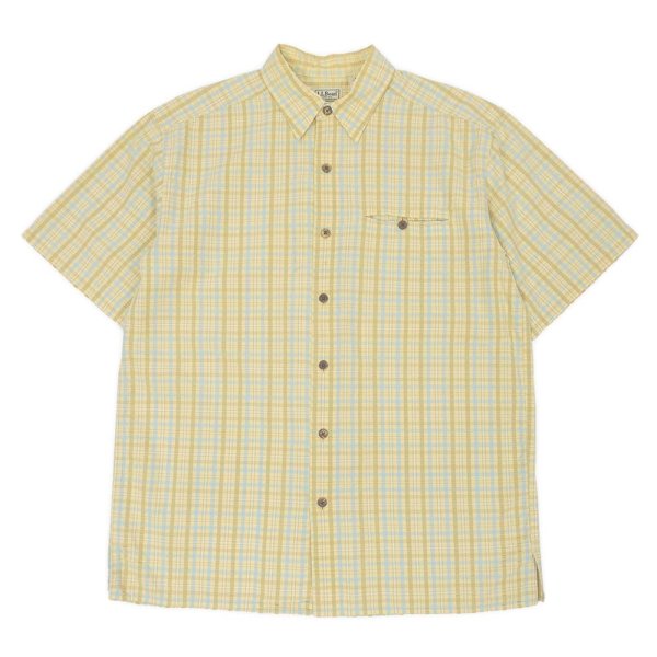 画像1: 00's L.L.Bean S/S シアサッカーシャツ "Beige Plaid" (1)