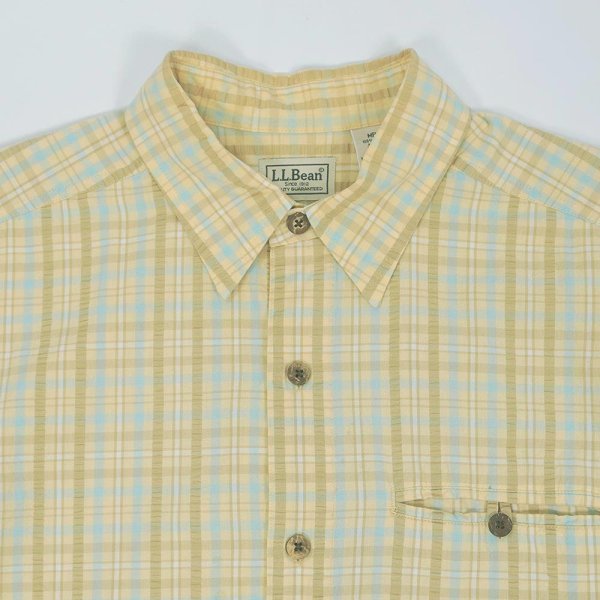 画像3: 00's L.L.Bean S/S シアサッカーシャツ "Beige Plaid" (3)