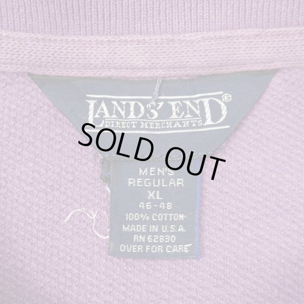 90's LANDS' END コットンピケ ポロスウェット 