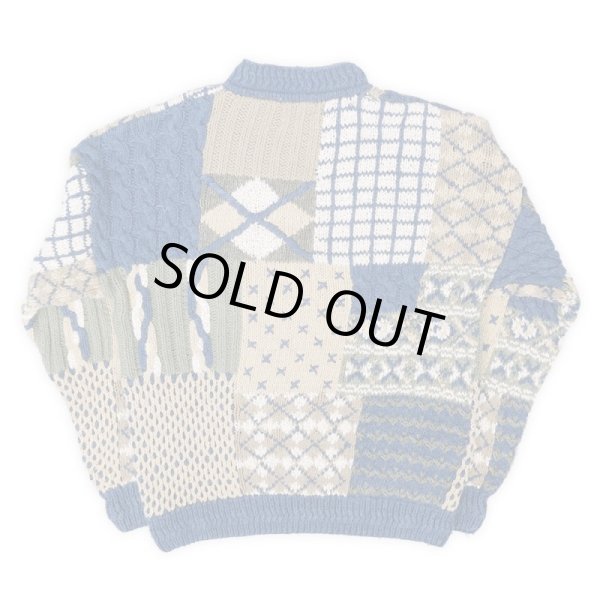 画像2: 90's VAN HEUSEN パッチワーク コットンニット "HAND KNIT" (2)