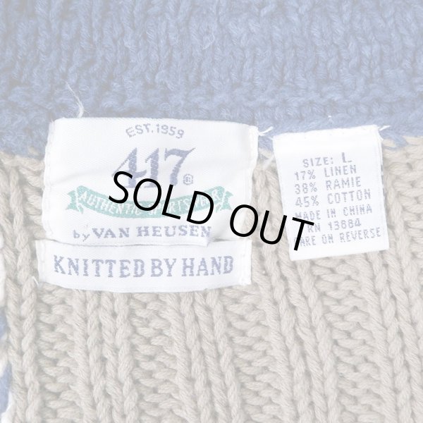 画像3: 90's VAN HEUSEN パッチワーク コットンニット "HAND KNIT" (3)