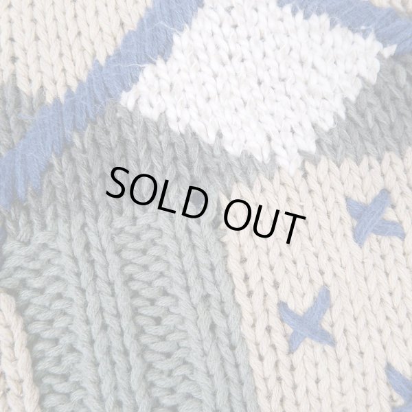 画像5: 90's VAN HEUSEN パッチワーク コットンニット "HAND KNIT" (5)