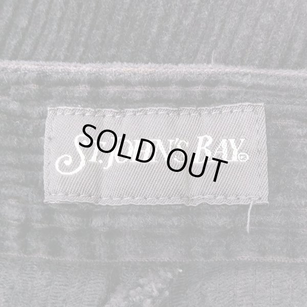 画像3: 00's ST.JOHN’S BAY 2タック太畝コーデュロイパンツ "BLACK / W34 L29" (3)