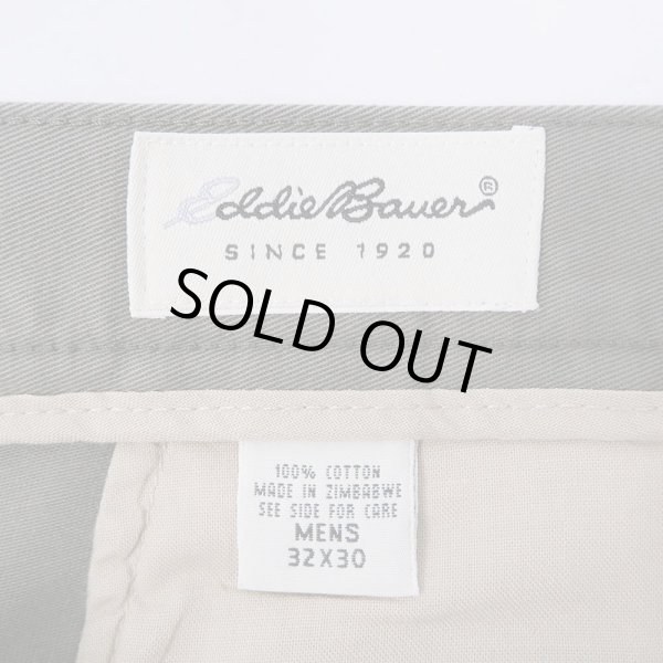 画像3: 90's Eddie Bauer 2タック チノトラウザー “OLIVE / W32 L30” (3)