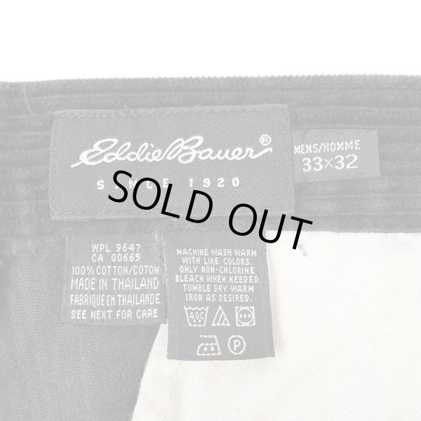 画像3: 00's Eddie Bauer 2タック 太畝コーデュロイトラウザー "BLACK" (3)
