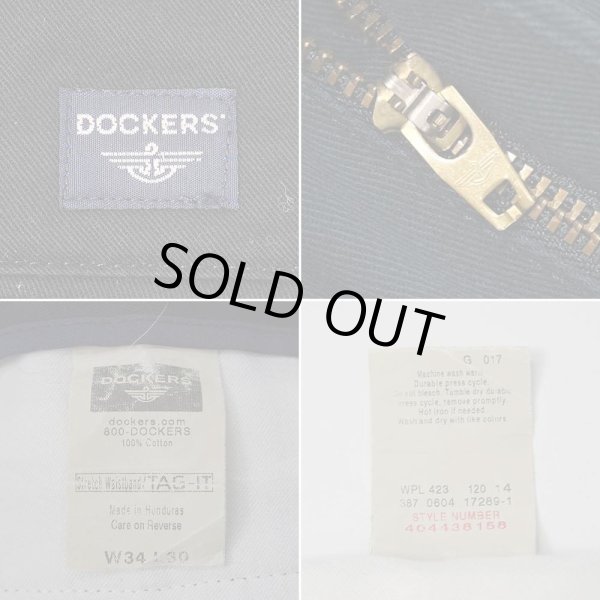 画像4: Early 00's DOCKERS 2タック チノトラウザー "BLACK / W34 L30" (4)