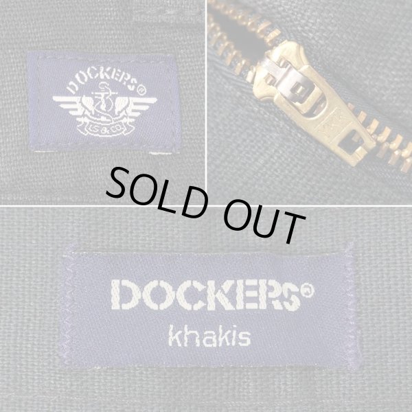 画像3: 90's DOCKERS 2タック コットンリネントラウザー "BLACK / W32 L32" (3)