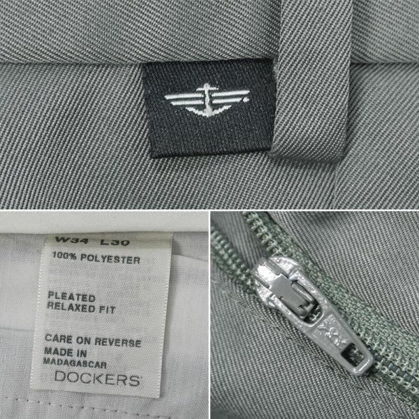 画像3: 00's DOCKERS 2タック ポリエステルトラウザー "OLIVE / W34 L30" (3)