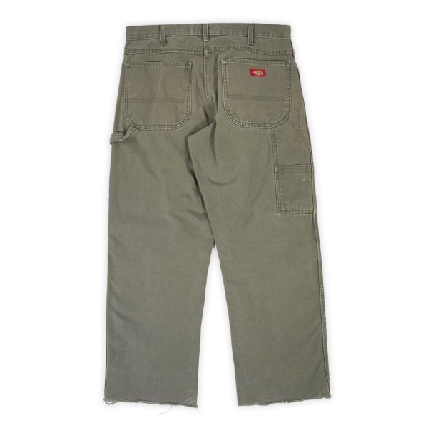 画像2: 00's Dickies ダックペインターパンツ "MOS GREEN / W35 L29相当" (2)