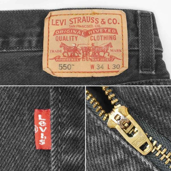画像3: Early 00's Levi's 550 ブラックデニムパンツ "W34 L30" (3)