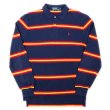 画像1: 90's Polo Ralph Lauren マルチボーダー柄 L/S ポロシャツ (1)