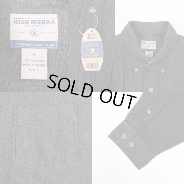 画像3: 90's HIGH SERRA 先染めブラックデニム ボタンダウンシャツ "DEADSTOCK" (3)