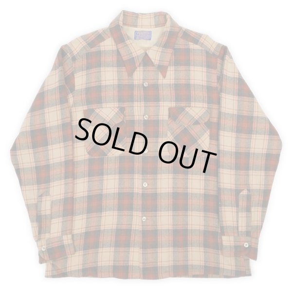 画像1: 70's Pendleton オープンカラー ウールシャツ "MADE IN USA" (1)