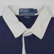 画像2: 90's Polo Ralph Lauren ボーダー柄 ラガーシャツ  “NAVY × GREEN” (2)