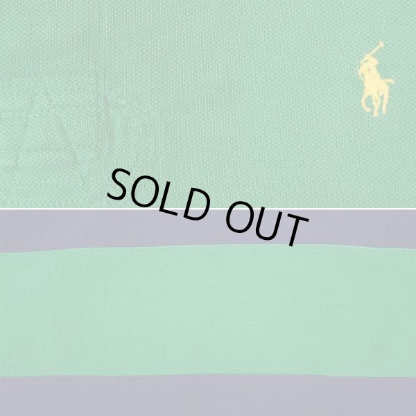 画像5: 90's Polo Ralph Lauren ボーダー柄 ラガーシャツ  “NAVY × GREEN” (5)