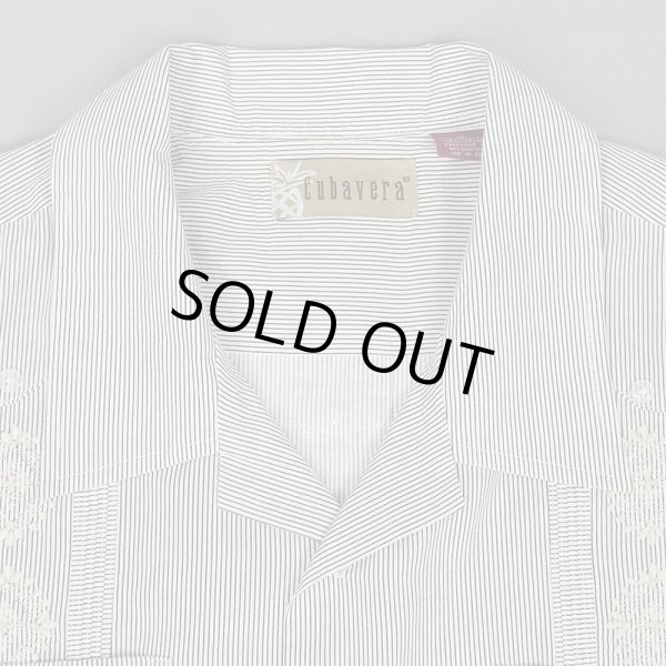 画像3: 00's Cubavera ストライプ柄 S/S キューバシャツ (3)