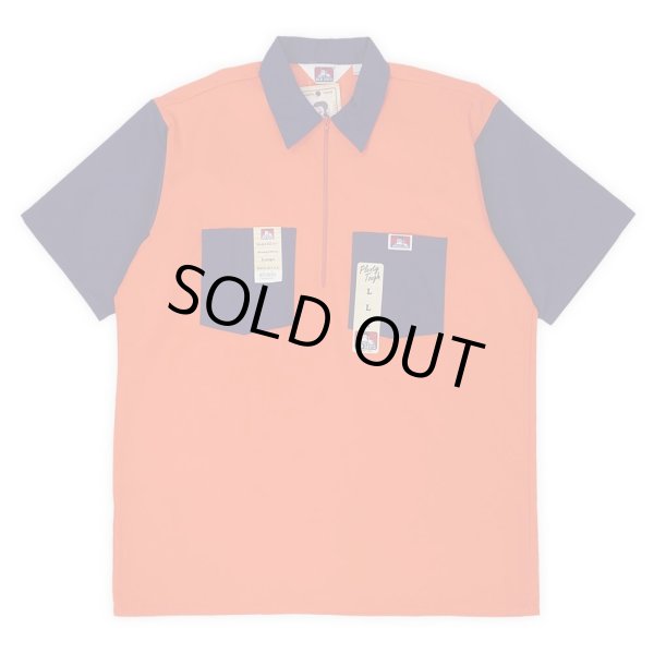 画像1: 00's BEN DAVIS S/S ハーフジップ ワークシャツ "MADE IN USA / DEADSTOCK / 2TONE" (1)