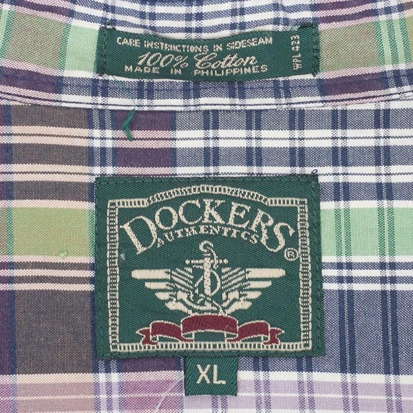 画像2: 90's DOCKERS 3点留め ボタンダウンシャツ (2)