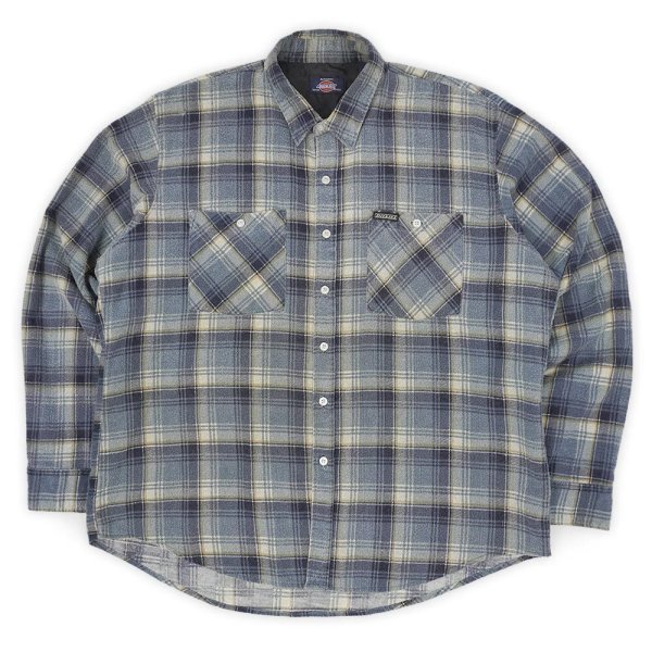 画像1: Early 90's Dickies プリントネルシャツ "Blue Plaid" (1)