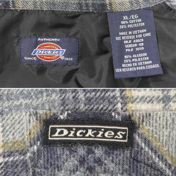 画像2: Early 90's Dickies プリントネルシャツ "Blue Plaid" (2)