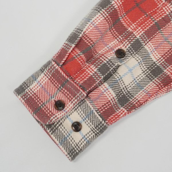 画像4: 00's ORVIS ヘビーネルシャツ "Faded Red Plaid" (4)