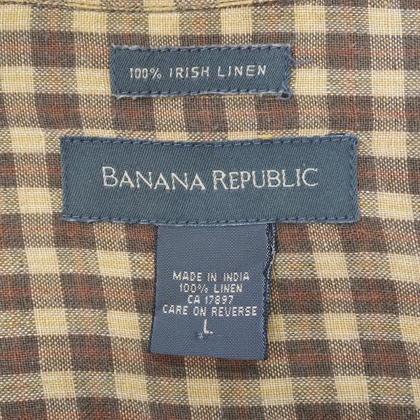画像2: 00's Banana Republic レギュラカラー リネンシャツ (2)