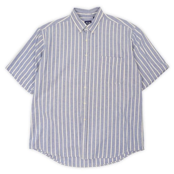 画像1: 90's OLD GAP S/S ストライプ柄 ボタンダウンシャツ (1)