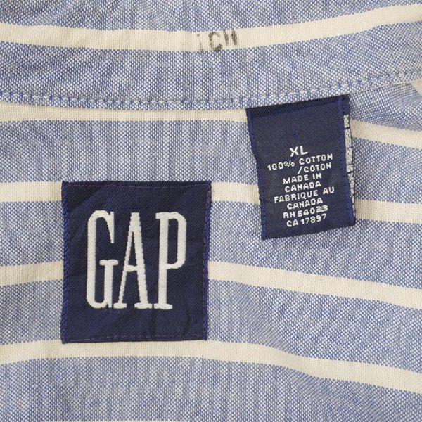 画像2: 90's OLD GAP S/S ストライプ柄 ボタンダウンシャツ (2)