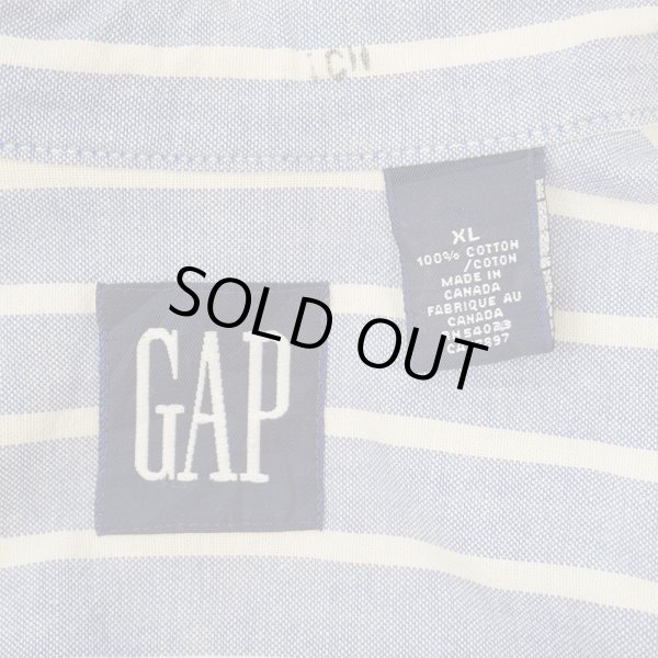 画像2: 90's OLD GAP S/S ストライプ柄 ボタンダウンシャツ (2)