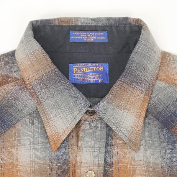 画像3: 00's Pendleton ウールウエスタンシャツ "Ombre Plaid" (3)