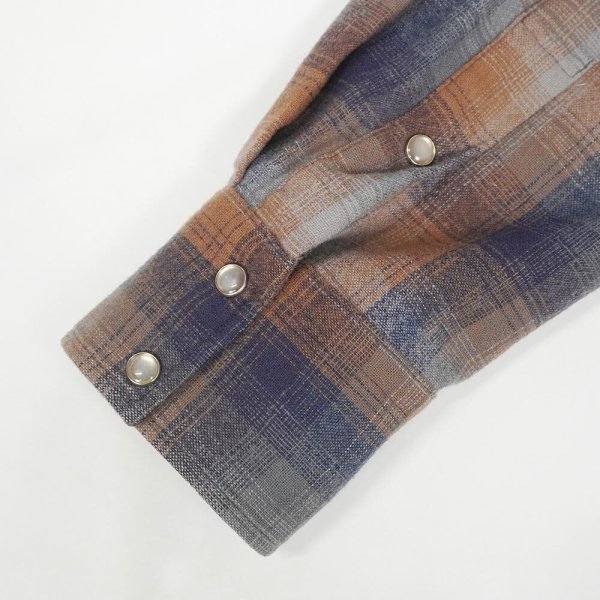 画像4: 00's Pendleton ウールウエスタンシャツ "Ombre Plaid" (4)