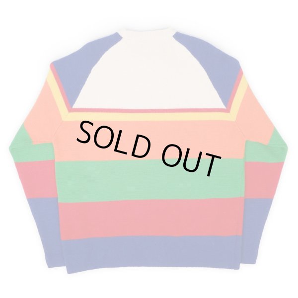 画像2: 90's J.CREW マルチボーダー柄 ウールニット (2)