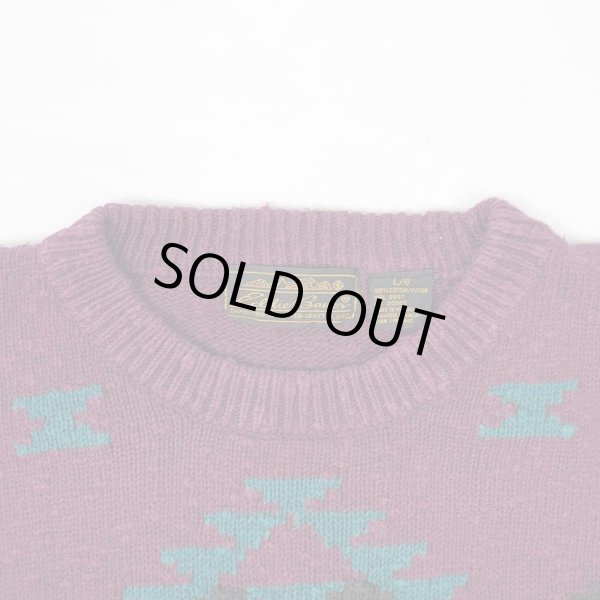 画像4: 80's Eddie Bauer ネイティブ柄 コットンニット "黒タグ" (4)