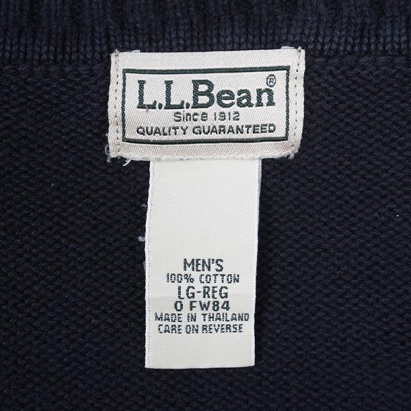 画像2: 00's L.L.Bean コットンニット "BLACK" (2)