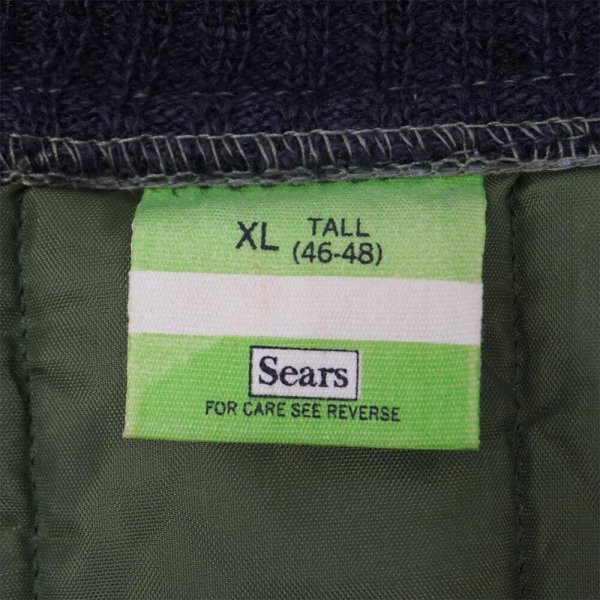 画像2: 70's Sears キルティング ワークベスト "OLIVE / XL-TALL" (2)