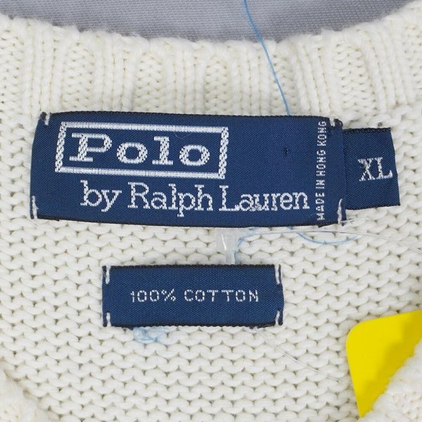 画像2: 90's Polo Ralph Lauren Vネック コットンニットベスト (2)