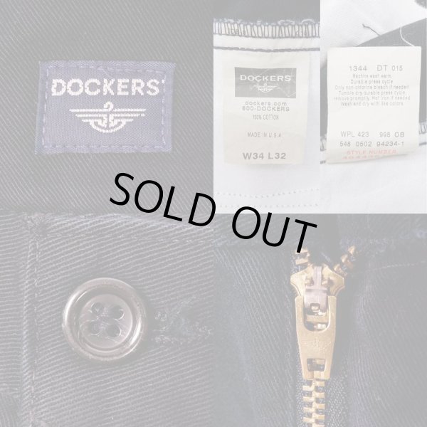 画像3: Early 00's DOCKERS 2タック チノトラウザー “MADE IN USA / BLACK” (3)