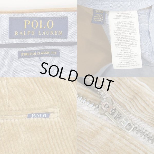 画像3: 00's Polo Ralph Lauren ノータック 太畝コーデュロイトラウザー "CAMEL / W34 L30" (3)