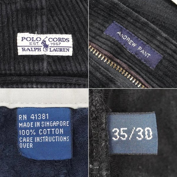 画像3: 90's Polo Ralph Lauren 2タック 太畝コーデュロイトラウザー "ANDREW PANT / W35 L30" (3)