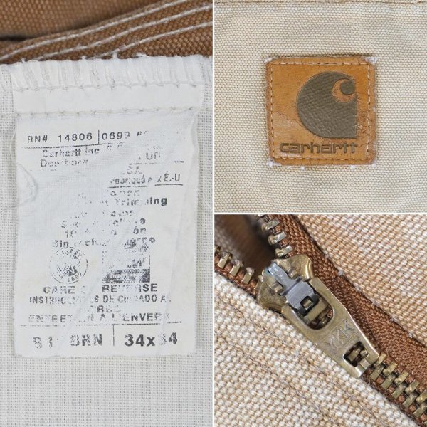 画像3: 90's Carhartt ダックペインターパンツ "B11 BRN / W34 L32相当" (3)