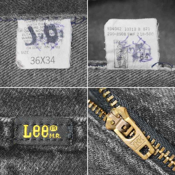 画像4: 90's Lee 200-8908 ブラックデニムパンツ "MADE IN USA / W36 L34" (4)