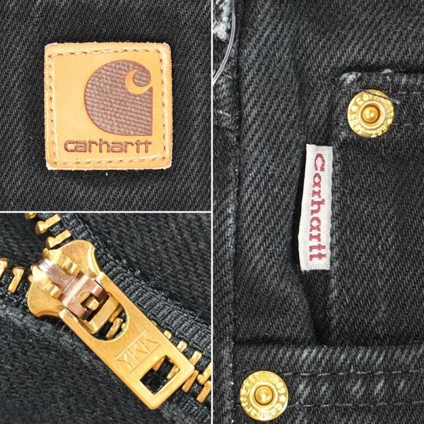 画像4: Early 00's Carhartt ブラックデニムパンツ "B161 BLK / MADE IN USA" (4)